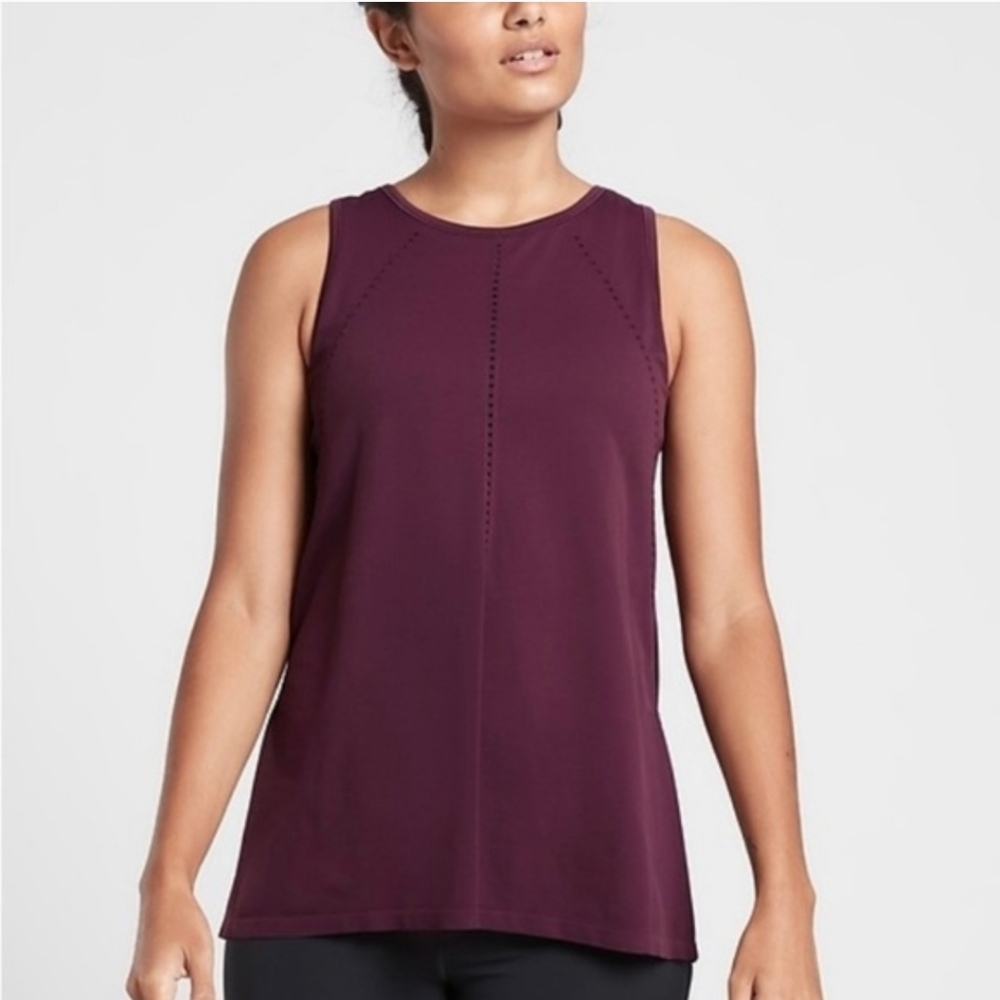 Athleta | Foothill Seamless Tank | Size S | Spiced Cabarnet | Open Back Yoga Top